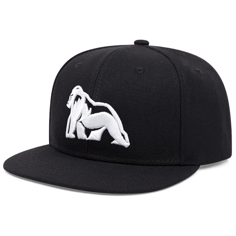 

2025 Personalized Creative New Baseball Hat Gorilla Embroidery Street Hip Hop Hat Outdoor Leisure Sunshade Flat Edge Hat Unisex чёрный