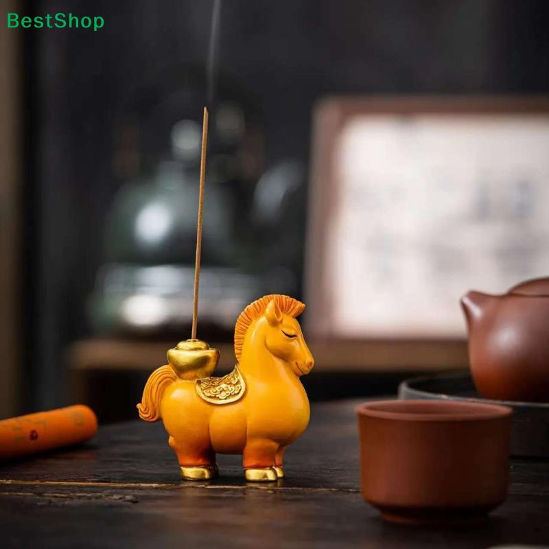 2026 Year of the Horse Incense Stick Holder, "Get Rich Immediately" Lucky Horse Figurine for Home Decor