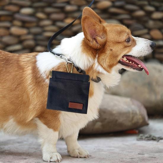 Pungă pentru recompense câine cu clips Impermeabilă Pungă portabilă hands-free pentru plimbat câinele Pungă de depozitare alimente pentru cățel cu auto-închidere pentru exterior