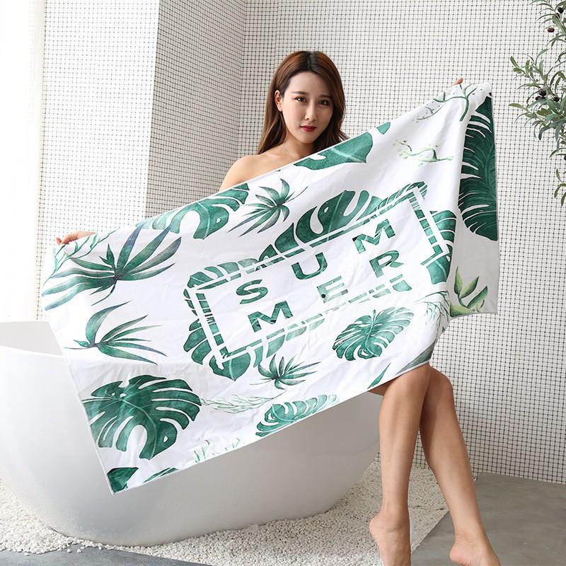 Ultrafine Microfiber Beach Towel Large Size Quick Dry Absorbent Digital Print Swim Cover Up Sun Protection Women Men Kids Pool Travel