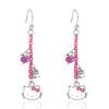 Sanrio Dangle Earrings Officially Licensed Fashion Jewelry Pink Coated Hello Kitty Earrings with Charm Women's - -
