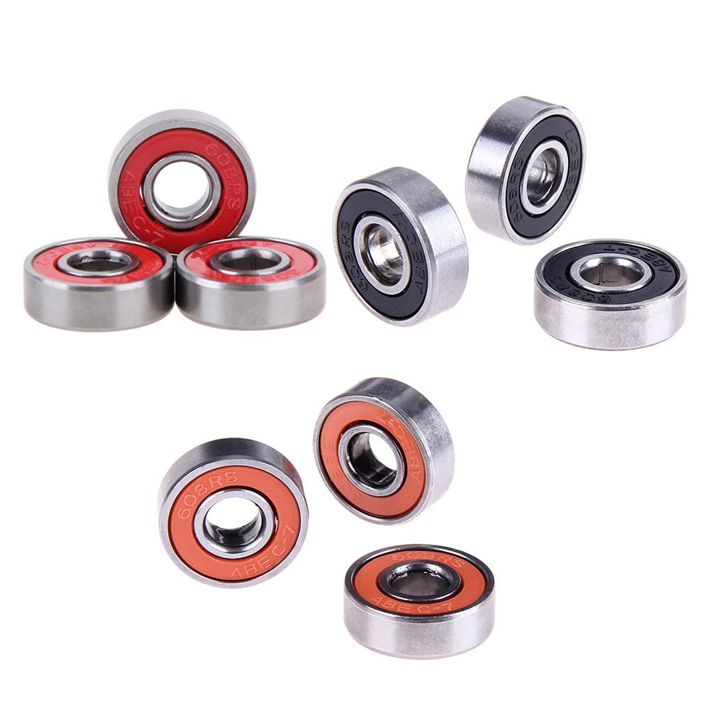 10pcs 608rs Wheel Bearings High Hardness Roller Skate Wheel Bearing Steel Sliding Bearing Deep Groove for Skateboard Scooter Car
