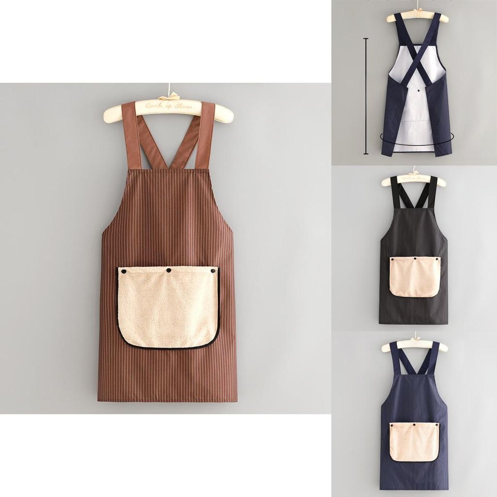 Waterresistant Sleeveless Apron With Cross Back Straps And Removable Towel Pocket For Chefs And Cooks