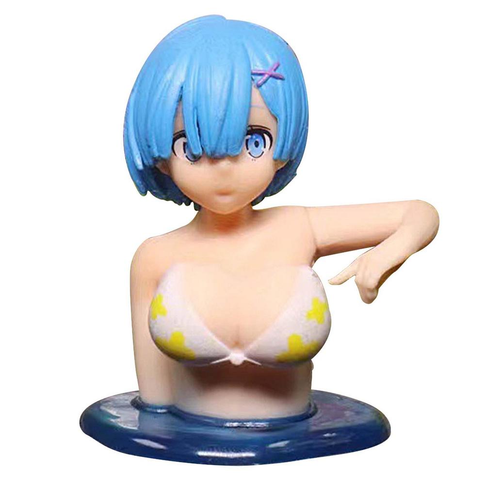 New Shaking Chest Girl Car Dashboard Ornament Sexy Cute Anime Dolls Plump Car Interior Shape Motorcycle Accessories Decoration