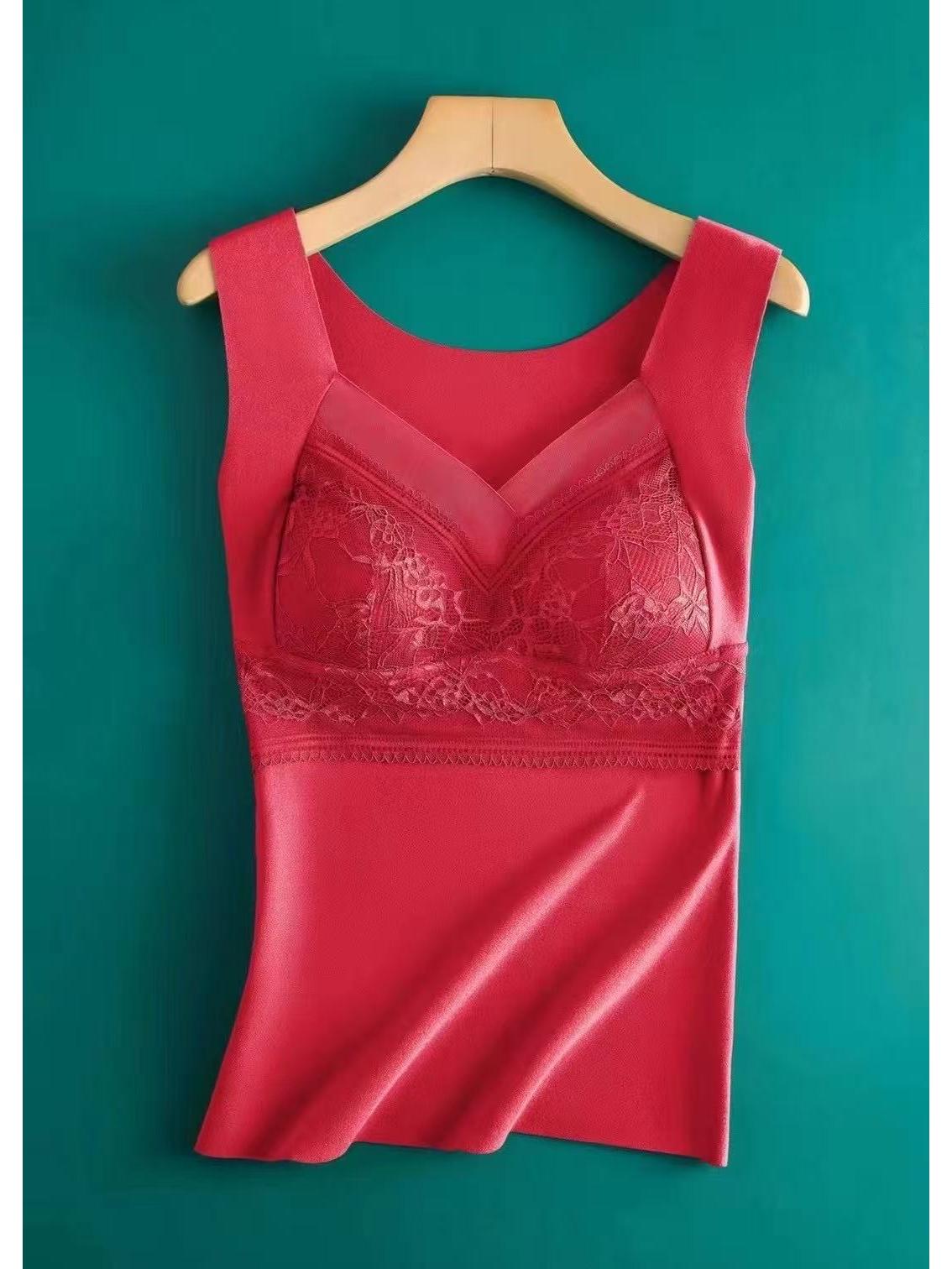 

Немецкий бархатный теплый жилет с кружевной основой и нагрудными подушечками - Бесшовный самонагревающийся бюстгальтер больших размеров для осени и зимы 3XL [70-82.5 kg]