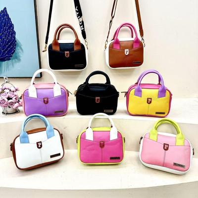 Women's Spliced Small Square Bag Street Urban Minimalist Style Shoulder Bag