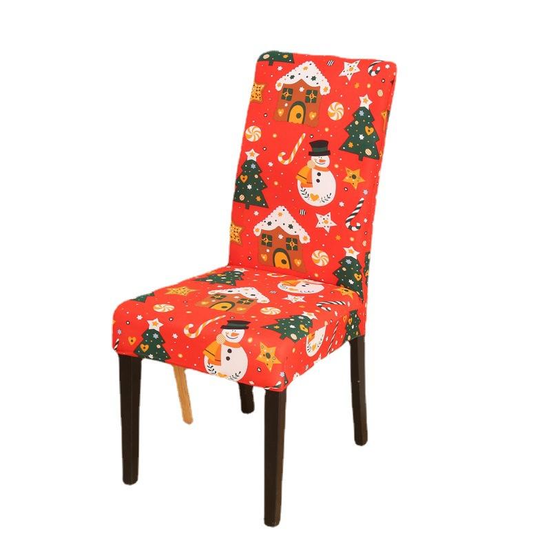 Christmas Elastic Chair Cover One-Piece Office Chair Cover Simple Dining Chair Cover Chair Cover Hotel Seat Cover