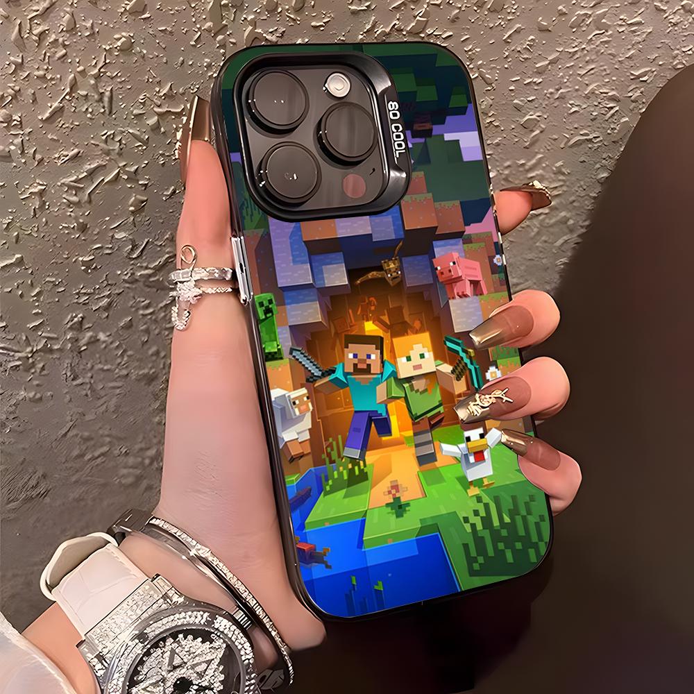 Game M-ine-c-crafts Phone Case For IPhone17 Air 16 15 14 Plus 13 12 11 Pro XS Max Silver Black Bumper Case