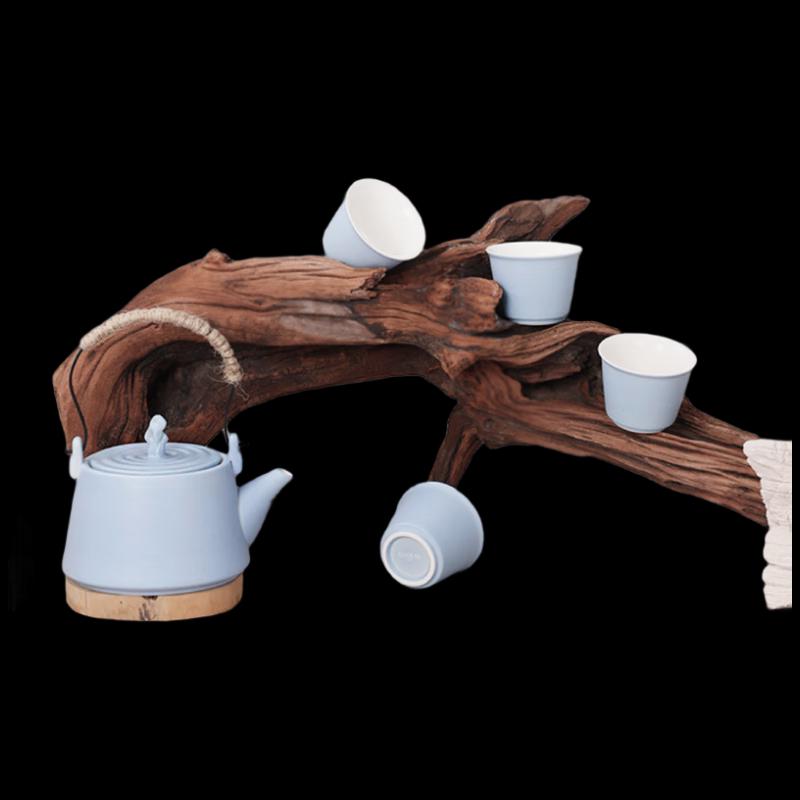 Luolai Ripple Design Chinese Enamel Tea Set