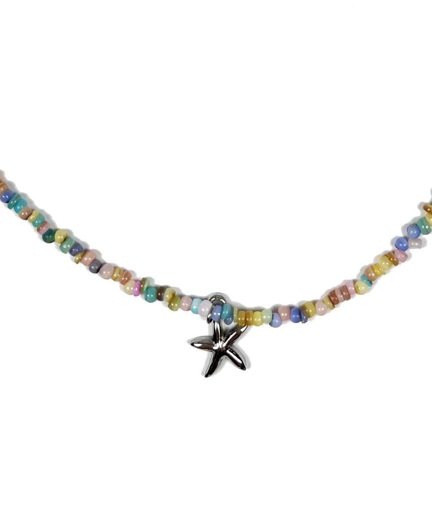 Sk8Er Rock Starfish Pearl Rondelle Necklace (Multi)