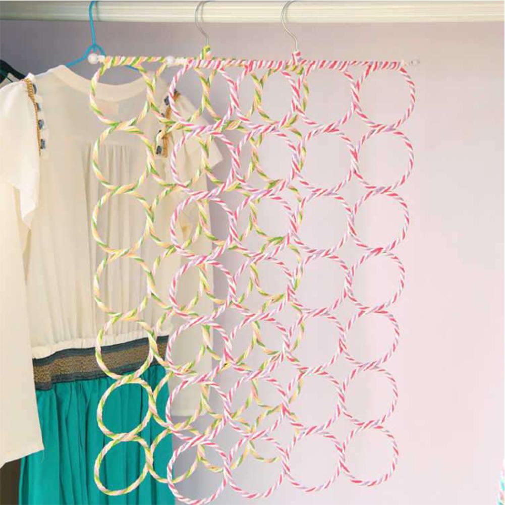 Scarf Hanger Foldable Scarf Holder with 28 Holes Multifunctional 360 Degrees Rotatable Scarf Hanger for Storing Scarves Ties