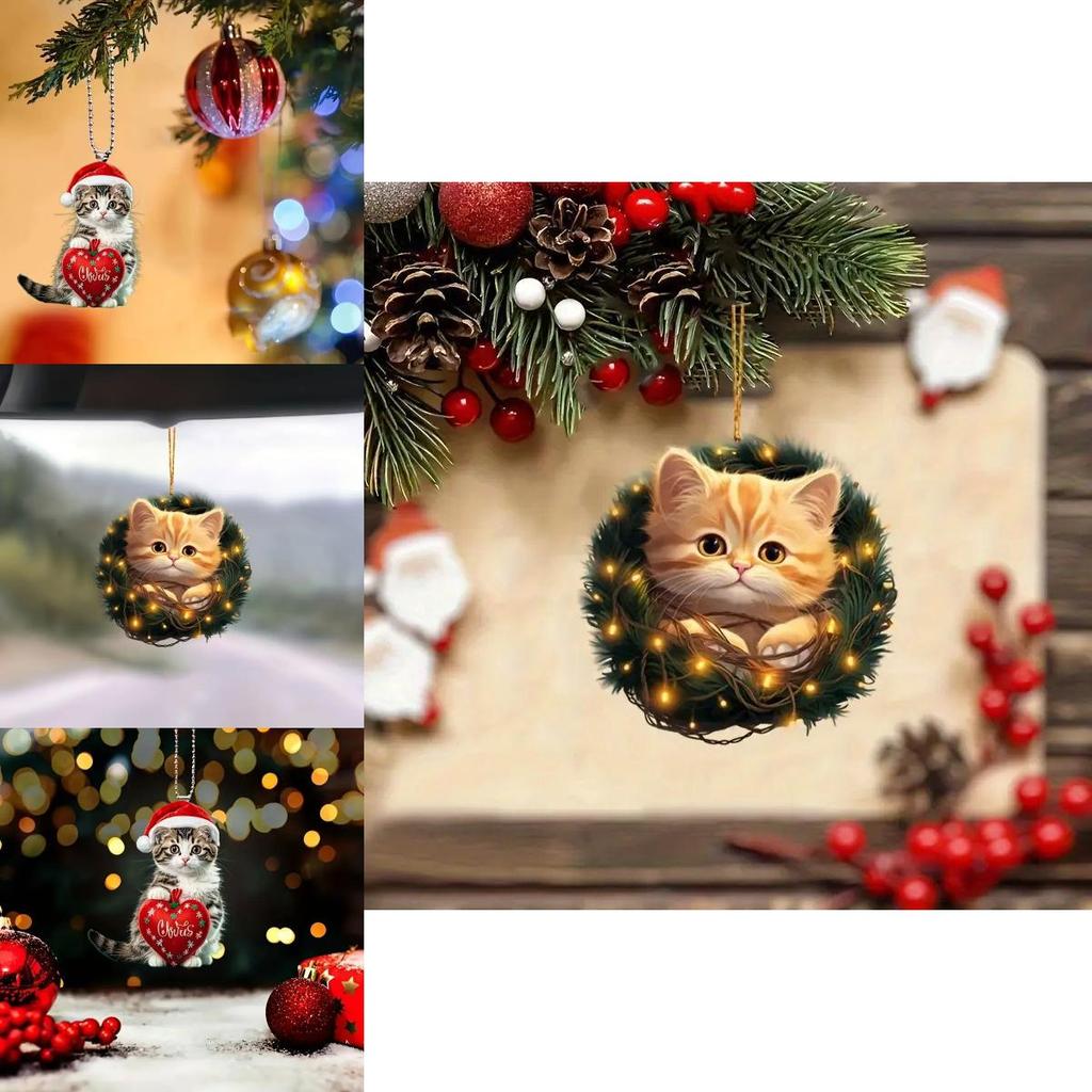 Kreative Cartoon Katze Acryl Deko Hängeanhänger für Autoinnenzubehör