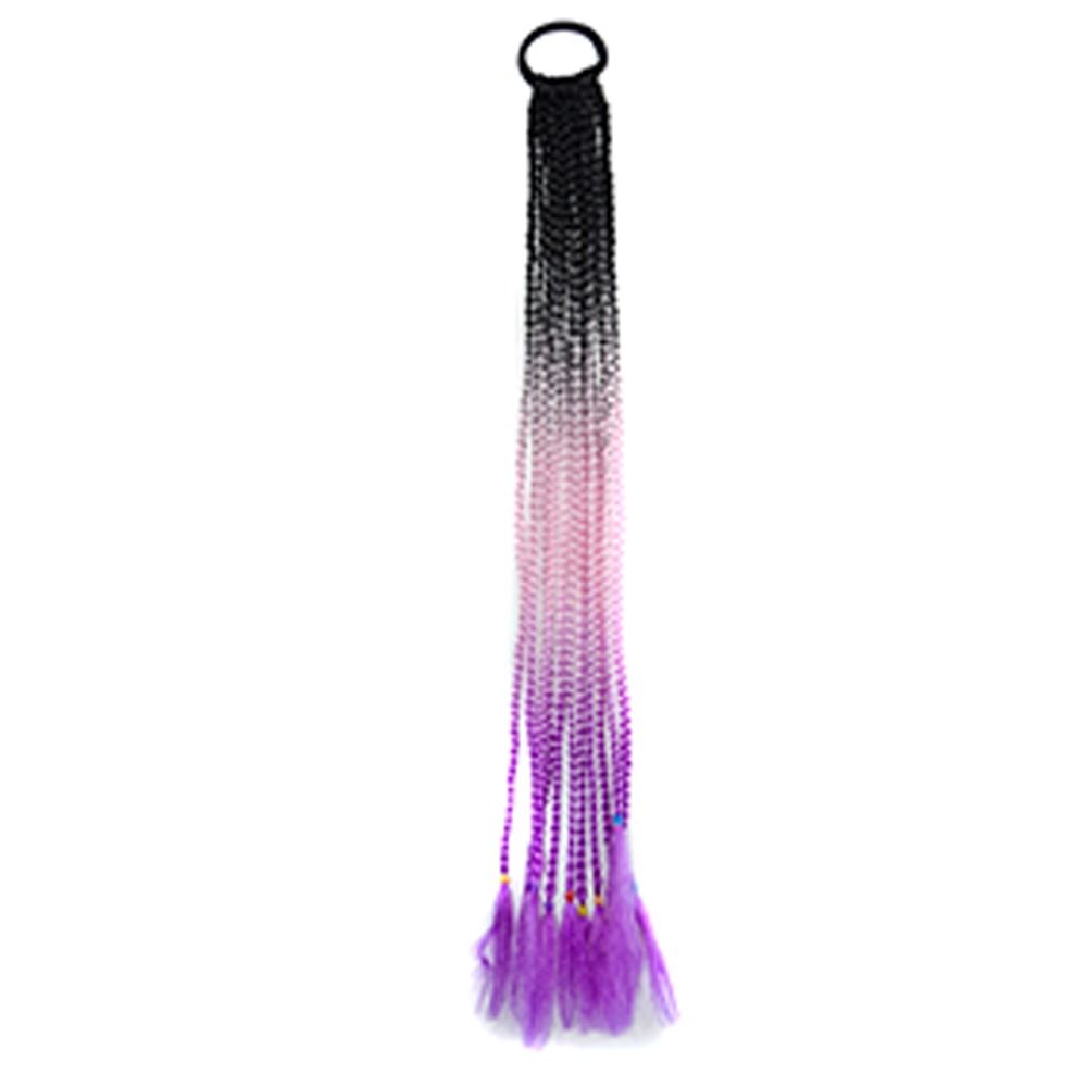 Hair Gradient Color Synthetic Hair Braided Ponytail Fake Hair Extension Dirty Braided Ponytail