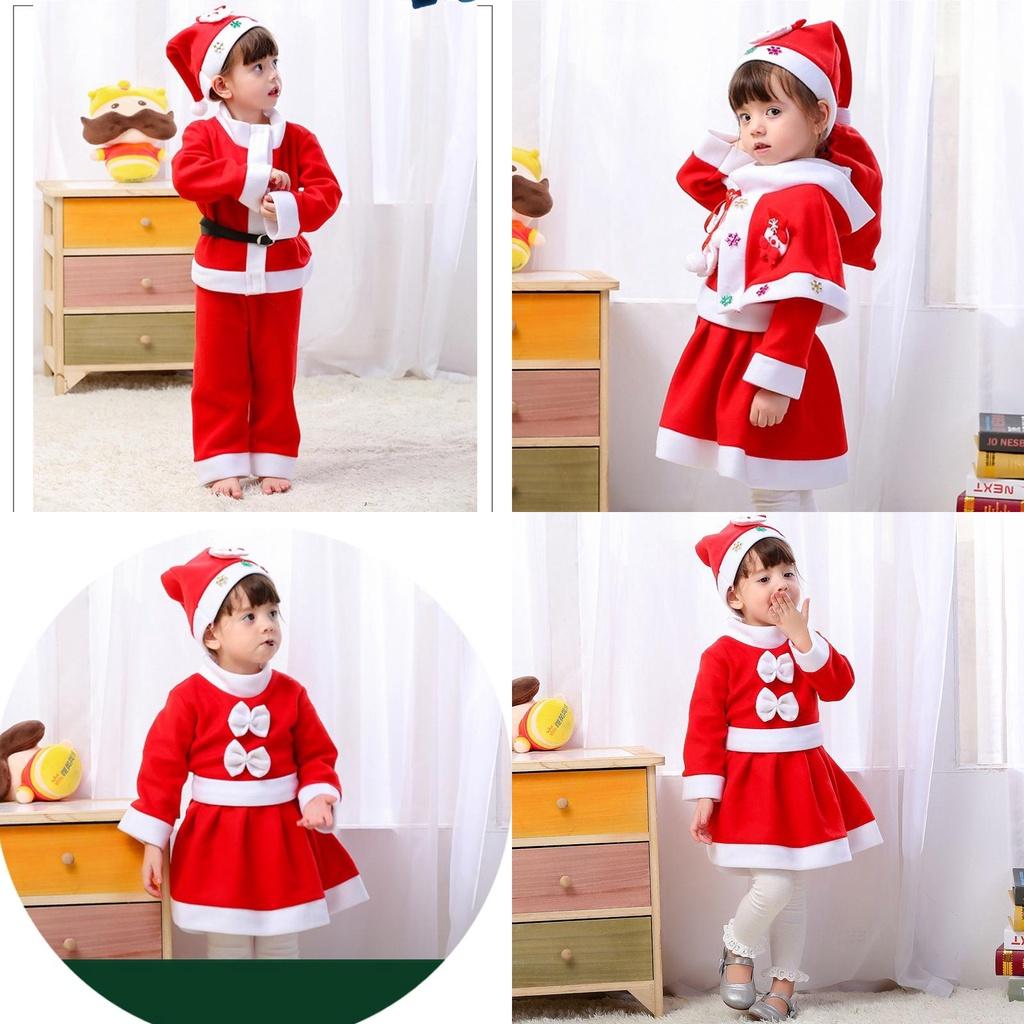 Soft Kids' Santa Claus Cosplay Costume For Xmas Party Fancy Dress Outfit
