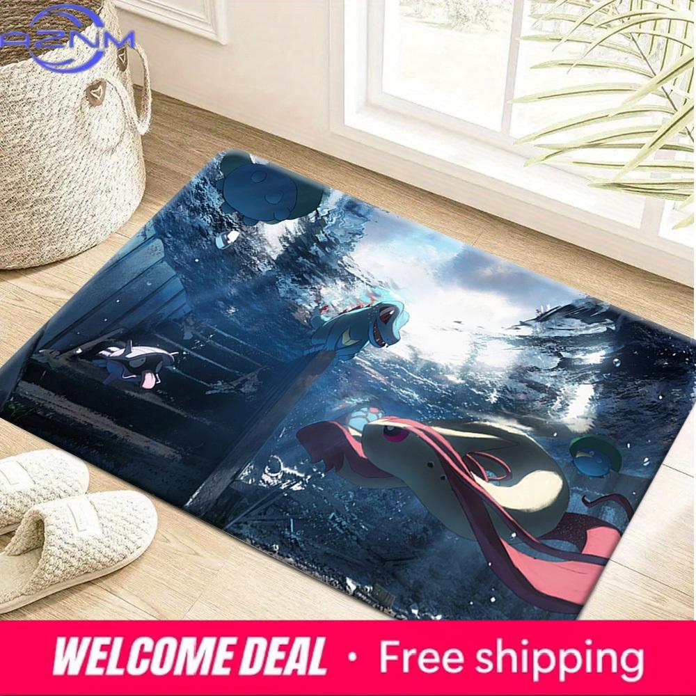 Pokemon Water Type Underwater Adventure Print Non-Slip Doormat, Absorbent Floor Mat for Home Decor
