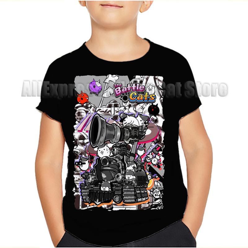 Game The Battle Cats T Shirt Banban Garden O-Neck Tshirt Cartoon Tops Tees Children Anime T-shirt Summer Clothes Camiseta