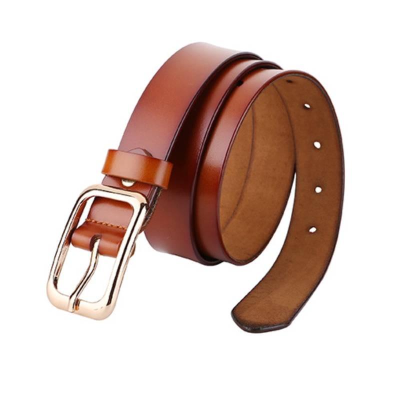 Twolayer Cowhide Womens Casual Belt With Square Buckle For Daily Fashion And Jeans