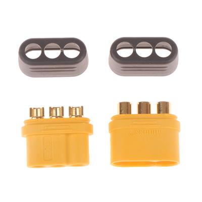 1 Paar Amass Mr60 Stecker 3,5 mm 3-poliger Stecker T-Stecker Schnittstellenstecker mit Schutzkappe für RC-Modell