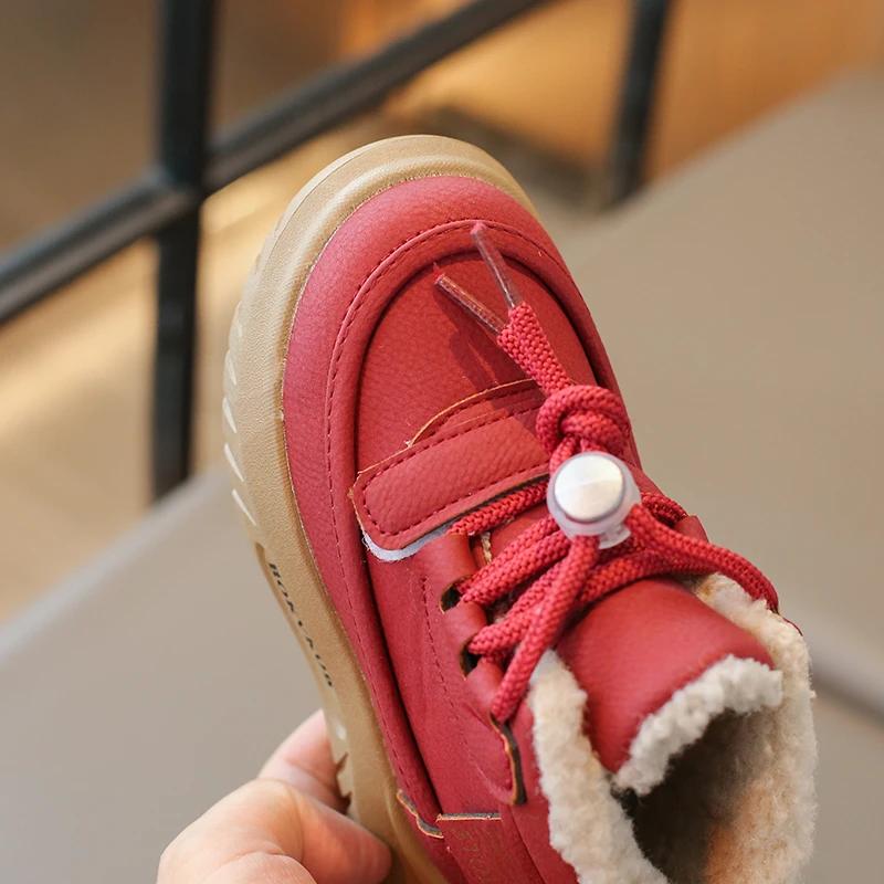Children Casual Shoes Girls Boys Winter Fashion Korean Style Soft Bottom Anti-slippery Versatile Plush Warm Boots