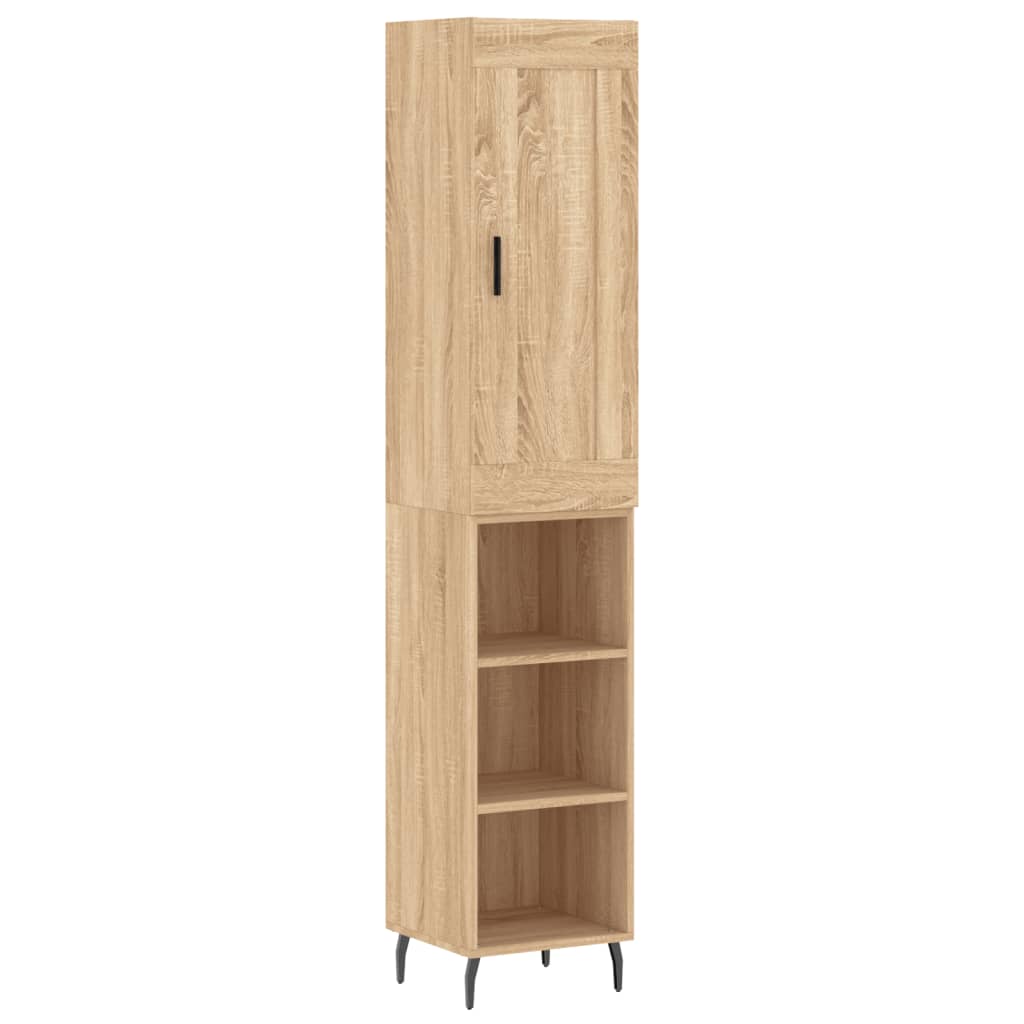 Highboard in Sonoma Oak Finish 34.5 x 34 x 180 cm Particleboard
