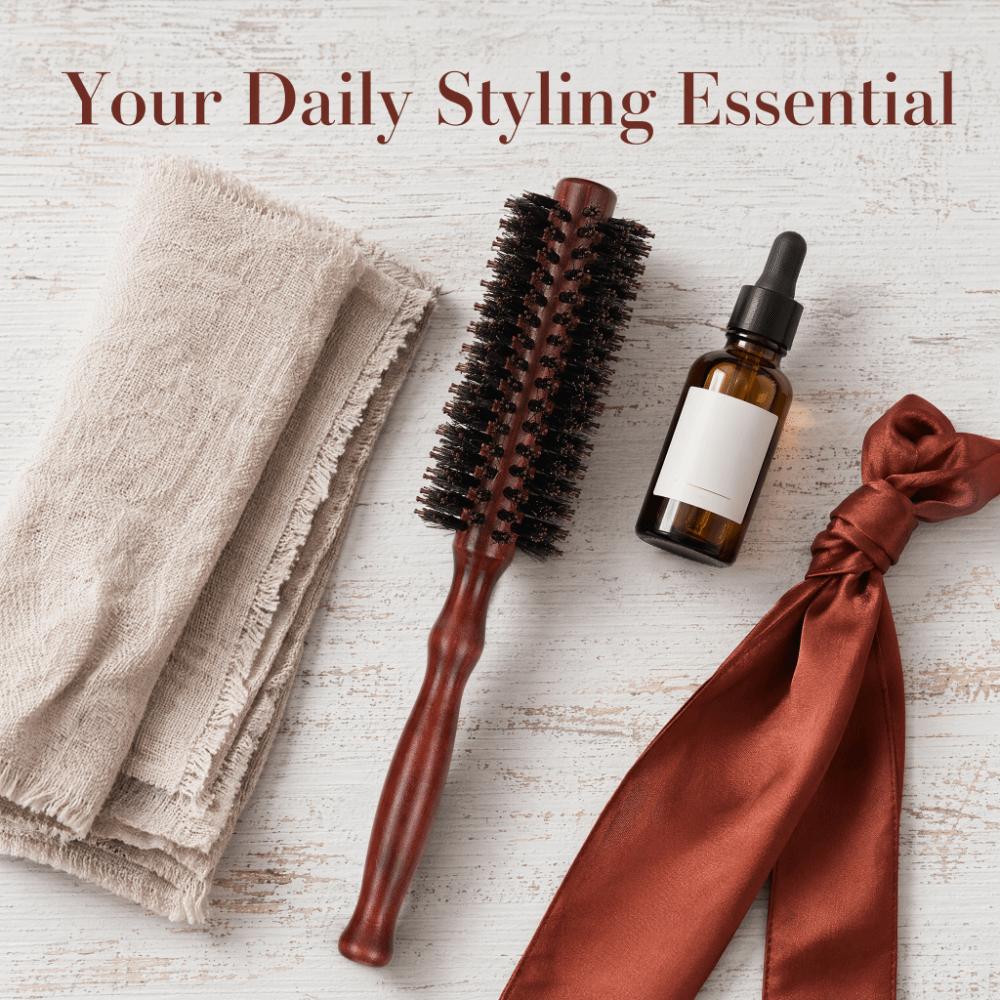 3PCS Vertical Texture Round Hair Brush Static Free Curling Hair Brush  For Women