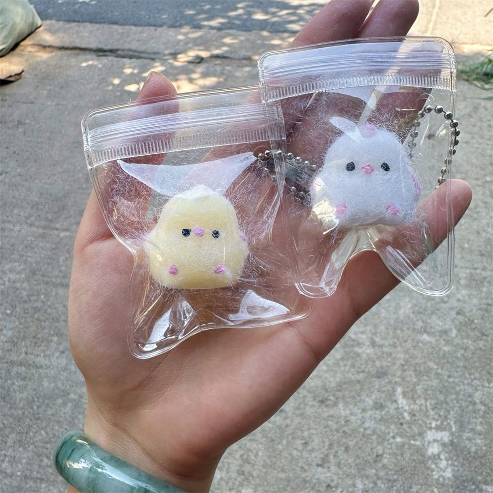 

2pcs Cute Chick Mochi Squishy Toy Soft Flocking Slow Rising Squeeze Toy Kawaii Chicken Stress Relief Fidget Toy