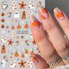 2Pcs Unique Design Halloween Nail Stickers Cartoon Devil Eye Ghost Skull Cat for Exclusive Halloween Party Nail Decor
