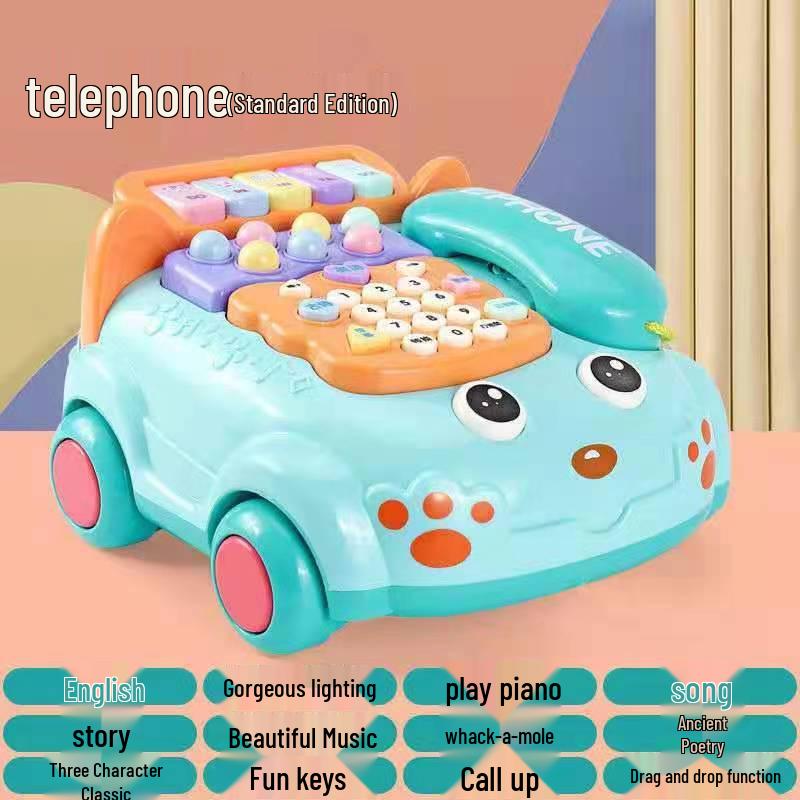 Jucărie Educativă pentru Copii: Telefon Muzical cu Poveste, Mașină de Tras