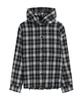 OIOI COLLECTION Karomuster Übergroßer Hoodie [Schwarz]