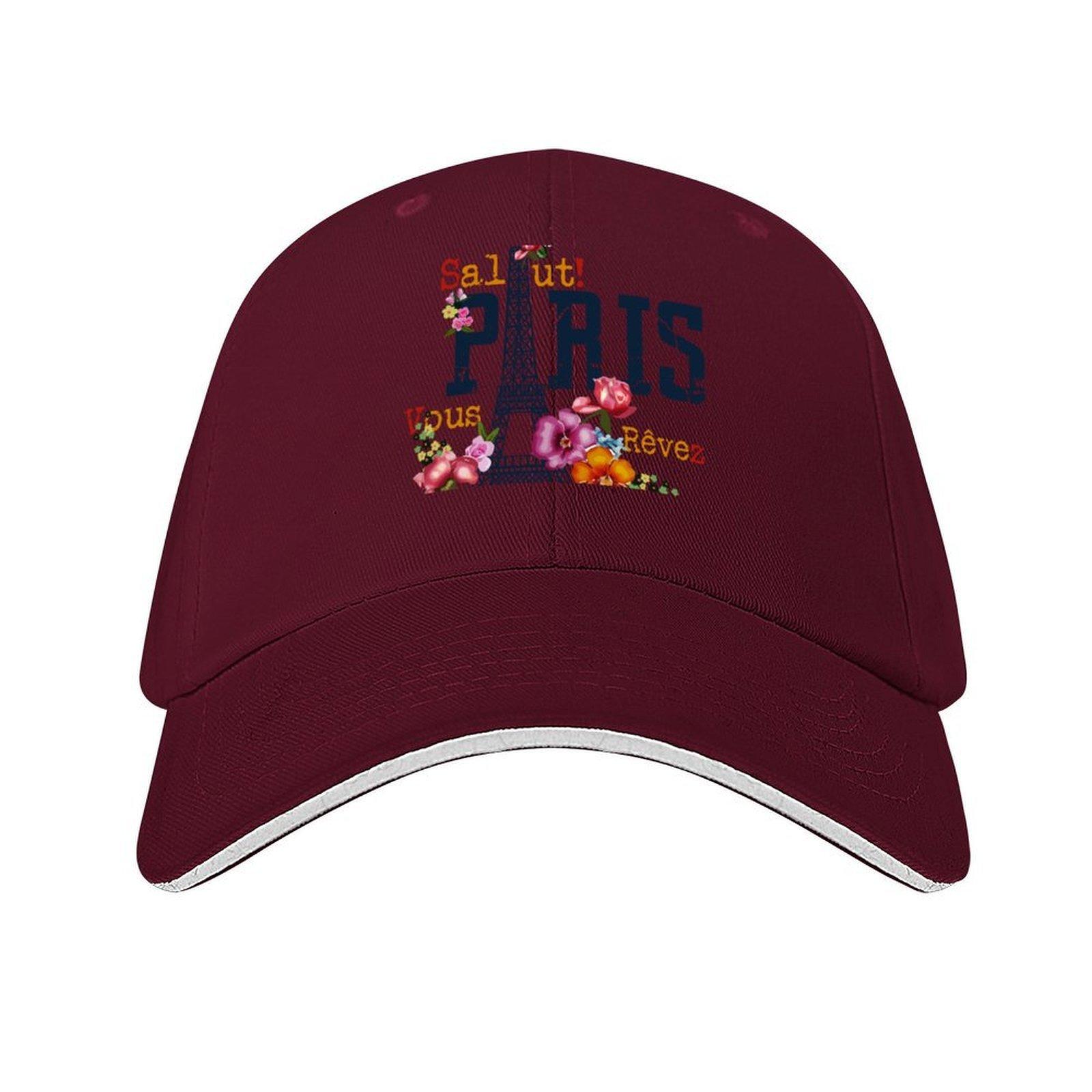 Eiffel Tower Paris Eiffel Tower Printing Eiffel Tower Baseball Cap Icon fishing hat black Elegant Womens Hats Unisexs