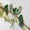 1pair Glitter Finish Christmas Tree Bird Decoration Long Feather Tail Lightweight Design Artificial Bird Ornament Handmade Craft
