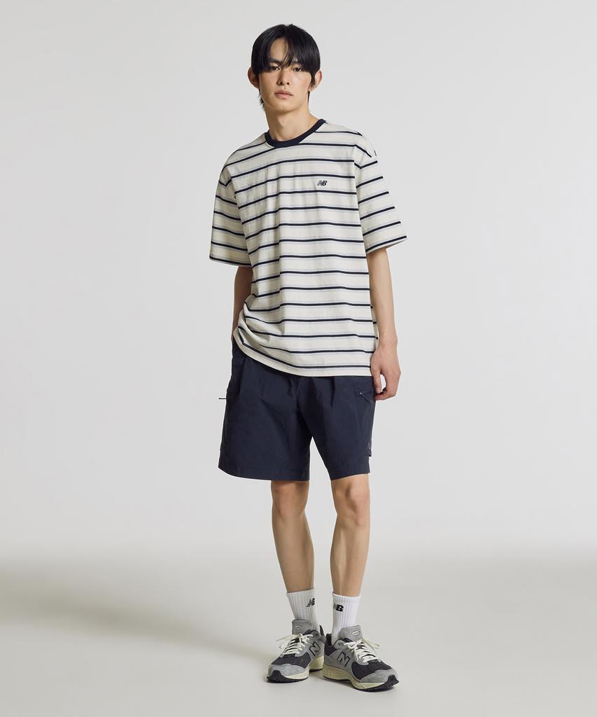 Nyuballanseu Nbneg31583 / Uni Track Club Striped Short Sleeve Tee (Cream)