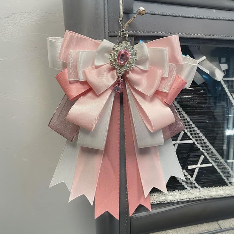 Anime DIY Itabag Double Layer Bow Ribbon Pendant Lolita Handbag Soft Durable Bag for School Travel Cosplay
