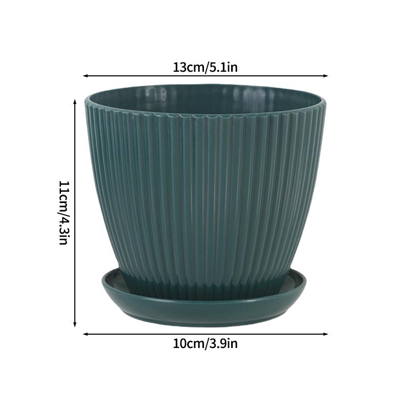Plastic Flowerpot Indoor Outdoor Planter Flower Pots for Plants with Tray Home Decoration Potted Plant Holder Gardening Supplies