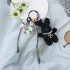 Lovely Hangings Decorations Sweet Plush Rabbits Bead Keychain Pendant Keyring Decoration Bag Hangings Ornament