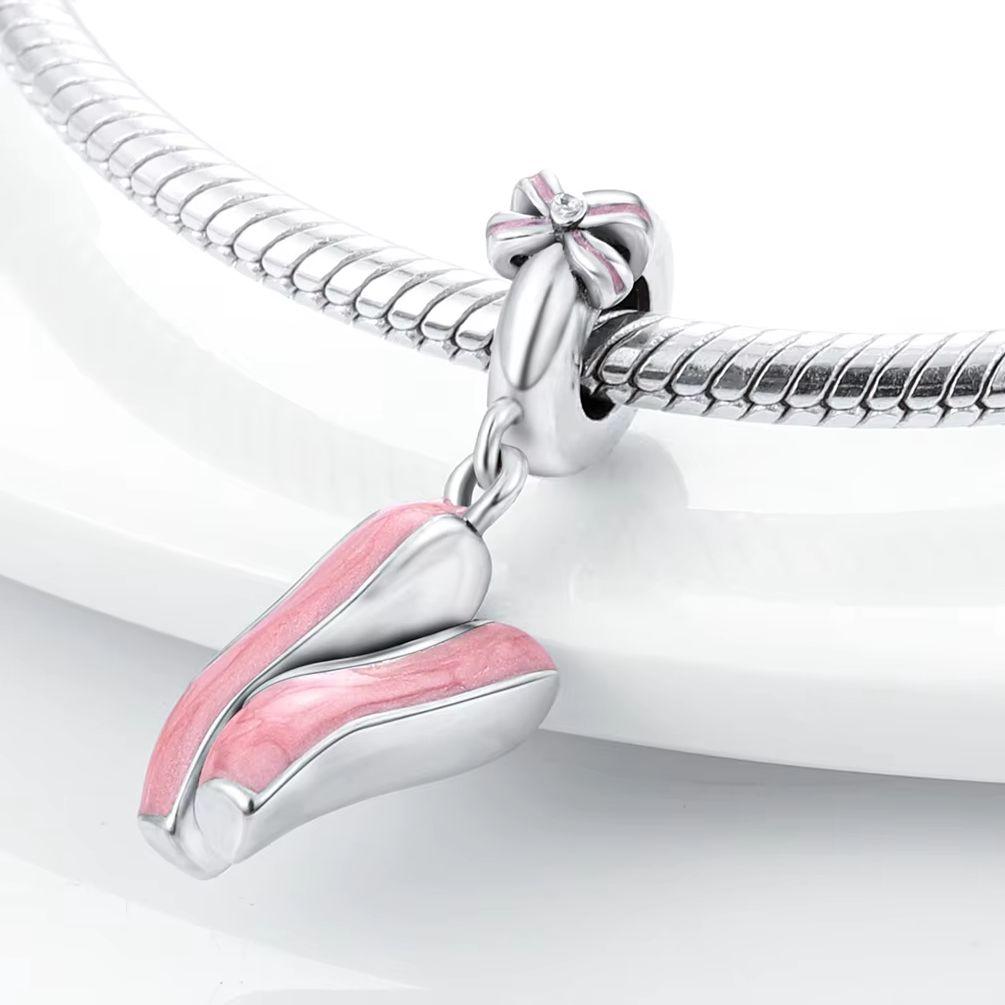 Silver Plated Sport Love Dangle Charm fit Bracelet Necklace Skate Shoes Beads Pendant Silver 925 Jewelry