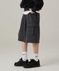 URBANAGE Bermuda Pigment One-Pleat Cargo Sweat Shorts Charcoal