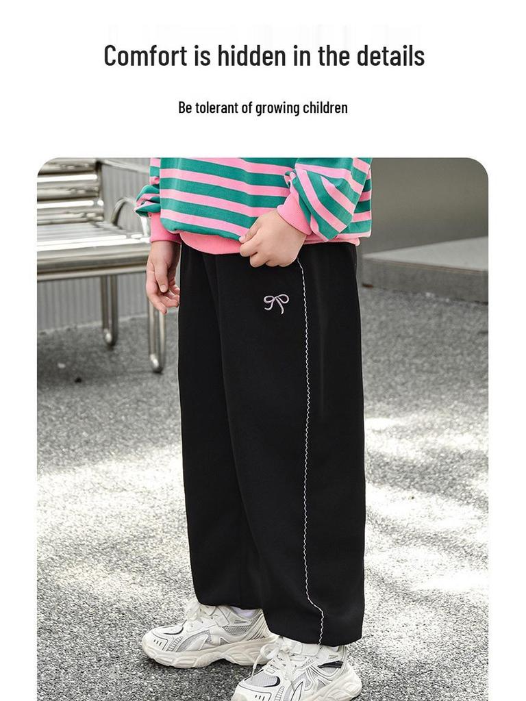 Plus Size Loose Fit Pants for Girls 8-15 Years, Spring/Autumn, Sports Casual Long Pants