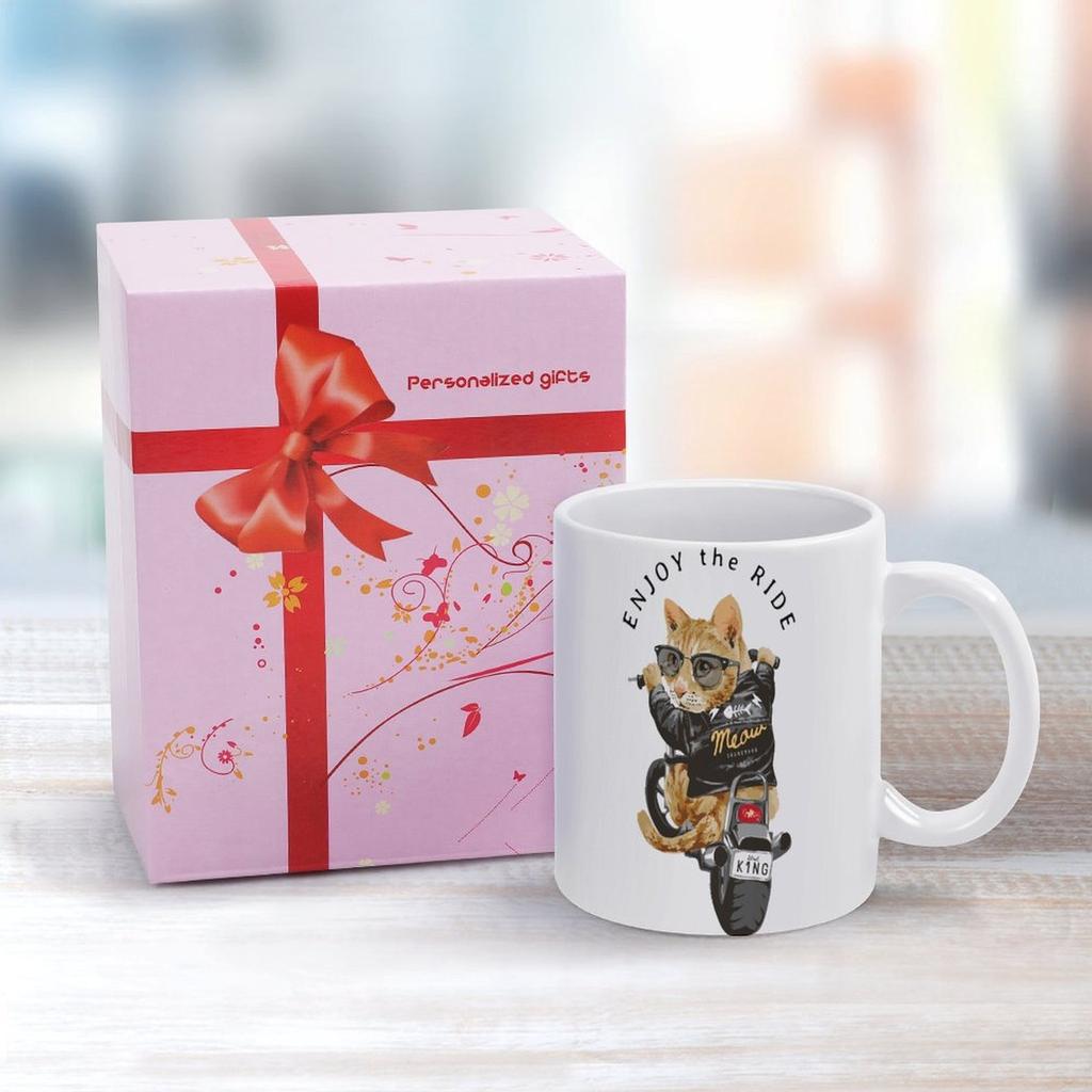 1 Packung 11oz Weiße Keramiktasse Mit Beidseitig Gedruckten Details Langlebige Kaffeetasse Großartig Für Zuhause Büro Geschenkgebrauch