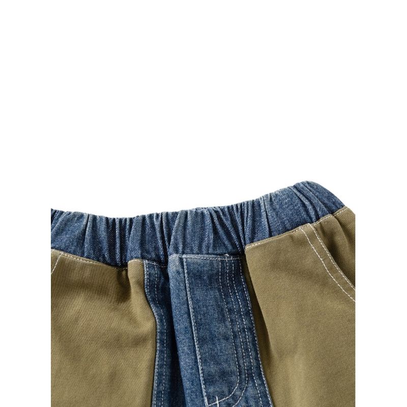 Boys' Denim Shorts, Children's Summer Low-Rise Fashion Shorts, Boys' Casual Patchwork Mid-Length Pants