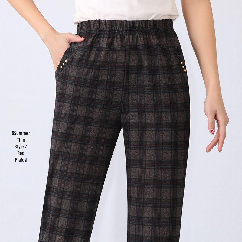 Women's High Waist Elastic Velvet Pants - Loose Straight Leg for Autumn/Winter