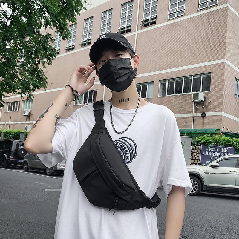 New Japanese Breast Bag Men's Simple Casual Fanny Pack Women's Commuting Back Crossbody Bag Trendy Brand Functional Nylon Satchel