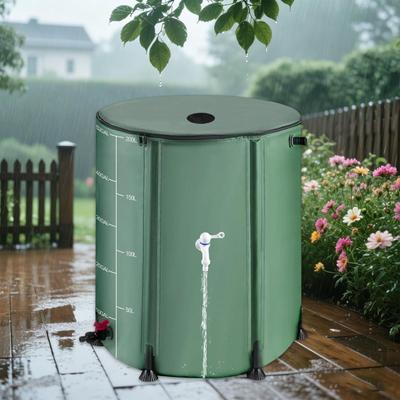 Foldable Rain Barrel 500 Gallon Simple Water Tank for Outside Garden Outdoor