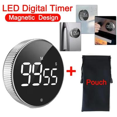 LED Digital Kitchen Timer Study Stopwatch Magnetic Electronic Cooking Countdown Clock LED Mechanical Remind Alarm Kitchen Gadget