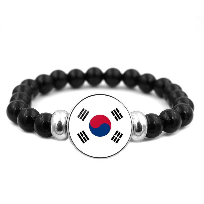 287 Länder Nationalflagge Druckknopf Elastisches Band Perlen Länderflagge Unabhängigkeitstag Perlen Schmuck Perlenarmband
