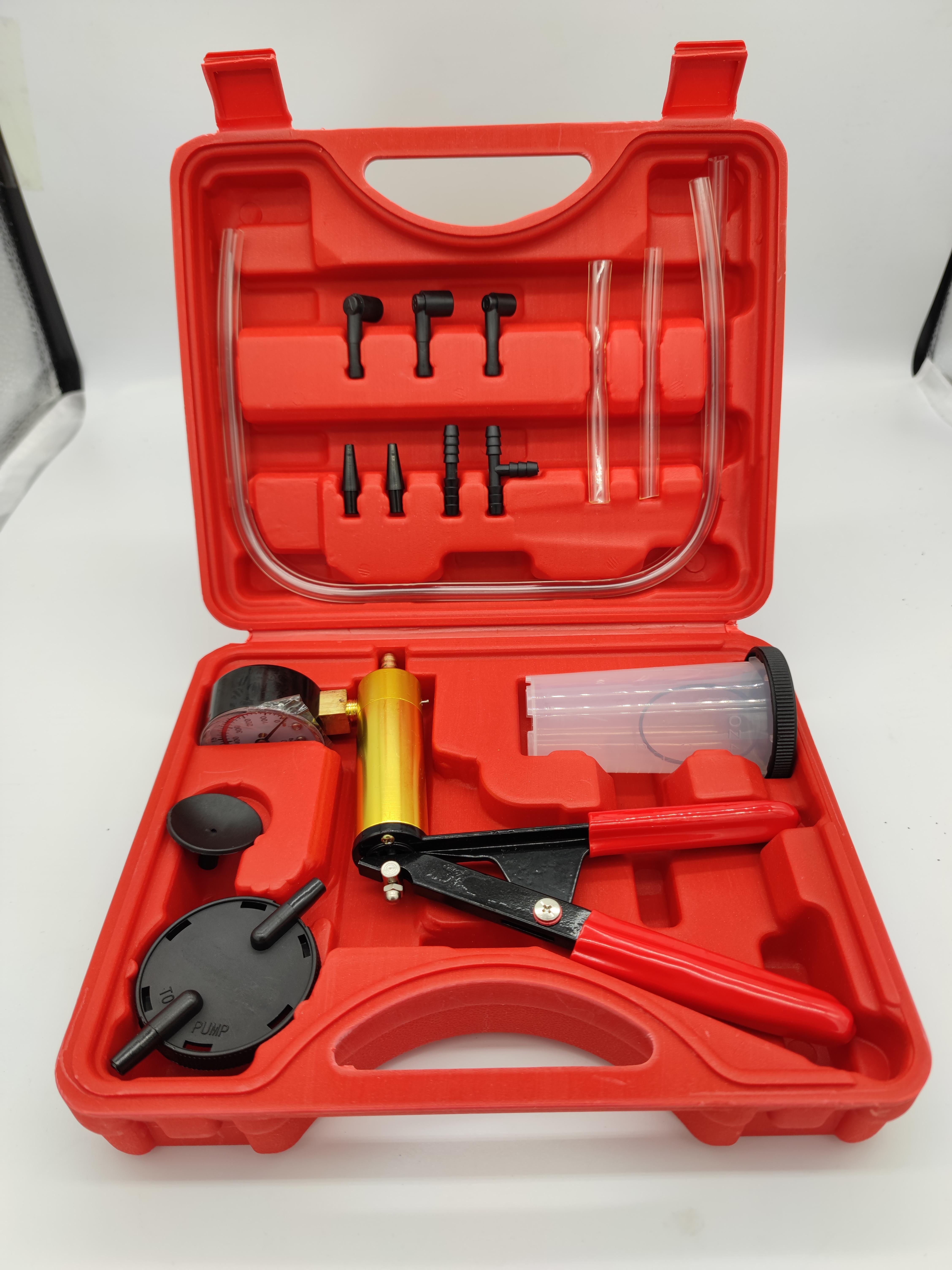 

Ручной ручной вакуумный насос, тестер для прокачки тормозной муфты, комплект для прокачки автомобиля, мотоцикла, ручной вакуум чёрный/красный