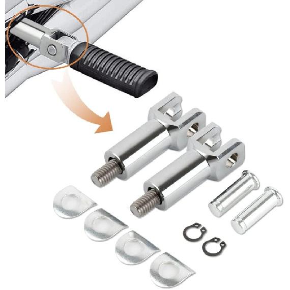 PSLER Rear Passenger Foot Pegs Support Mount Motorcycle Footrest Clevis Kits for Fatboy Heritage Softail FXST FLSTF FLSTSB 2000-2006, Chrome | Chrome