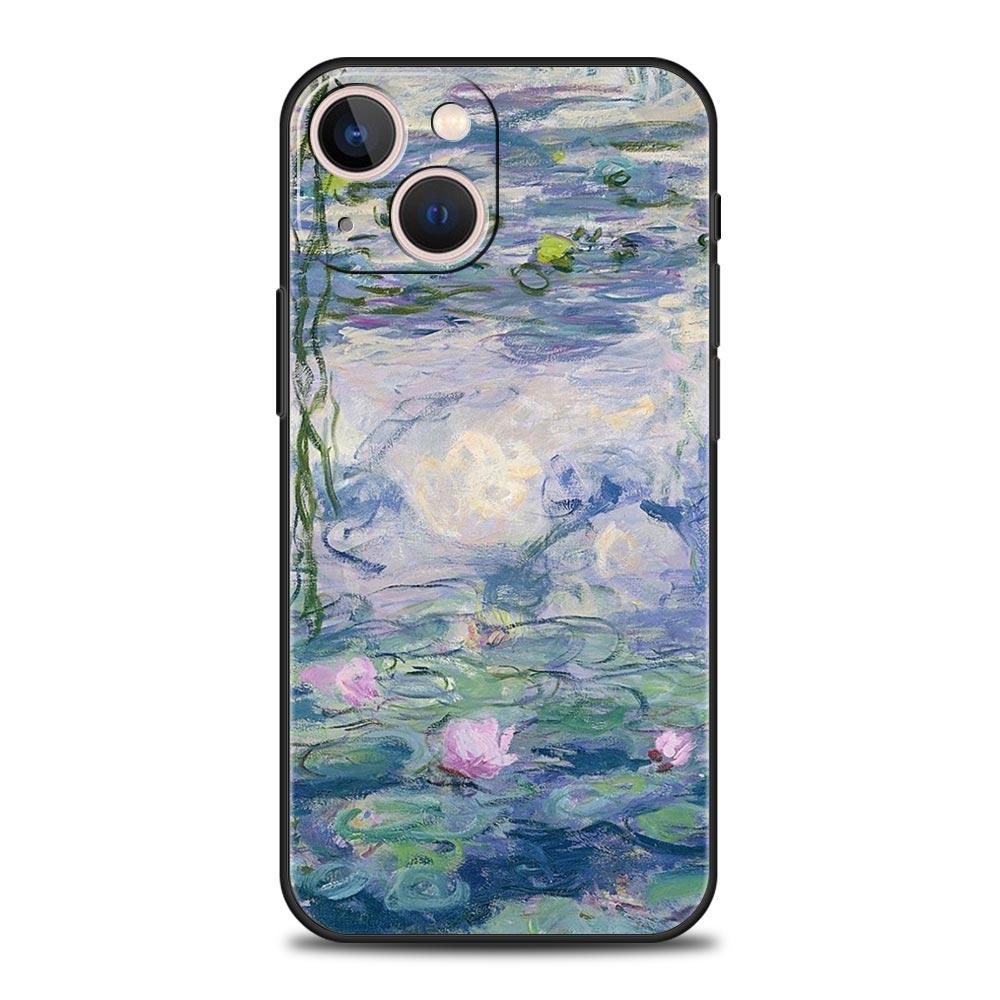 

Роскошный Чехол Для Телефона Для Apple iPhone 11 15 14 Pro MAX 12 13 7 8 Plus X XR XS MAX SE Силиконовый Черный Чехол Funda Искусство Клода Моне iPhone 11 Pro