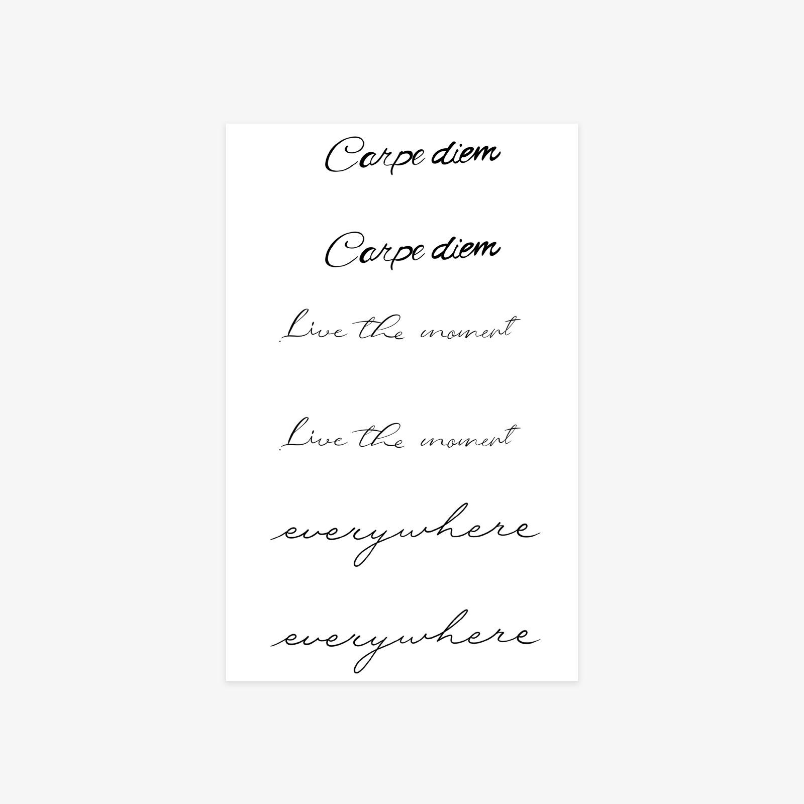 

English Short Sentence Letter Tattoo Sticker High-End Hot Girl Simple Personality Tattoo Sticker 12*19