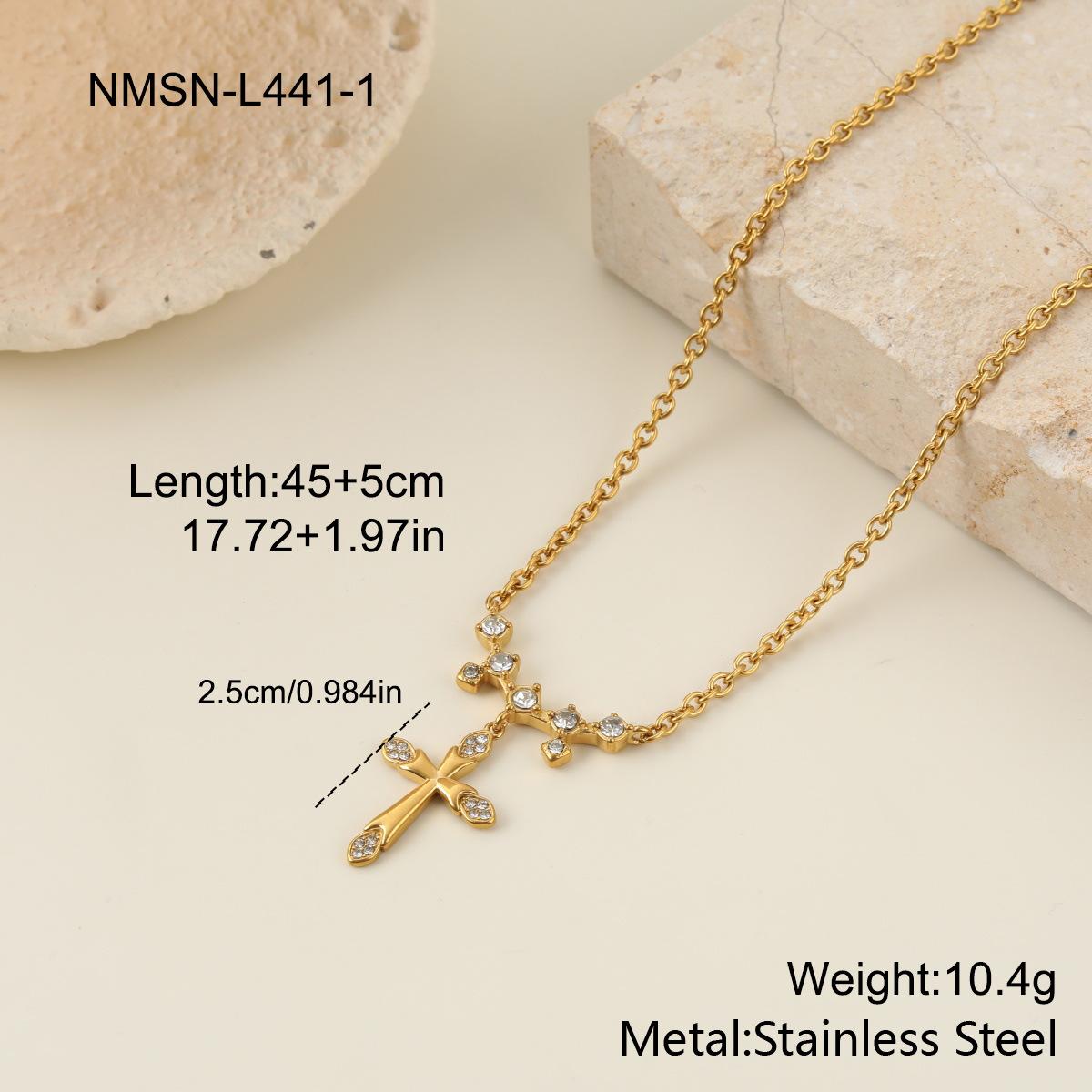 GEMCHIC Women s Minimalist Stainless Steel Cross Necklace Layered Chain Pendant Jewelry